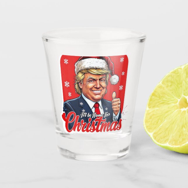 Donald Trump Christmas Santa Claus Art Shot Glass (Front)