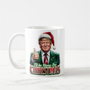 Donald Trump Christmas Santa Hat Thumbs Up Coffee Mug