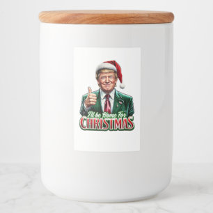 Donald Trump Christmas Santa Hat Thumbs Up Food Label
