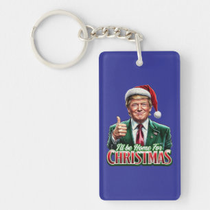 Donald Trump Christmas Santa Hat Thumbs Up Key Ring