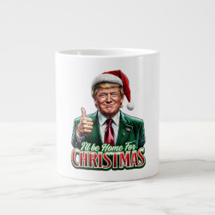 Donald Trump Christmas Santa Hat Thumbs Up Large Coffee Mug