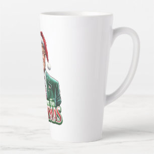 Donald Trump Christmas Santa Hat Thumbs Up Latte Mug