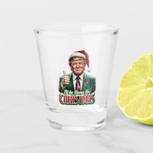 Donald Trump Christmas Santa Hat Thumbs Up Shot Glass
