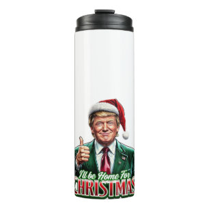 Donald Trump Christmas Santa Hat Thumbs Up Thermal Tumbler