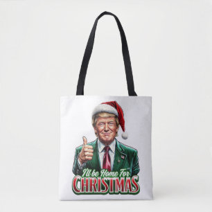 Donald Trump Christmas Santa Hat Thumbs Up Tote Bag