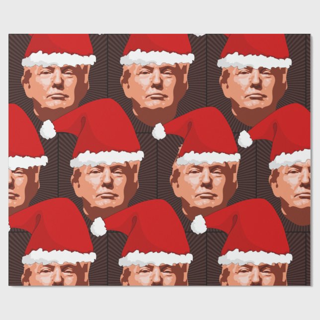 DONALD TRUMP CHRISTMAS SANTA Wrapping Paper (Flat)