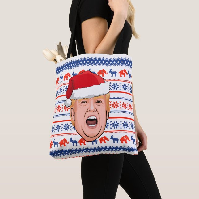 DONALD TRUMP Christmas Tote Bag (Close Up)