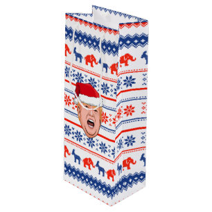 DONALD TRUMP Christmas Wine Gift Bag