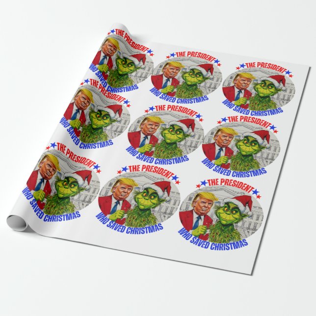 DONALD TRUMP-CHRISTMAS WRAPPING PAPER (Unrolled)