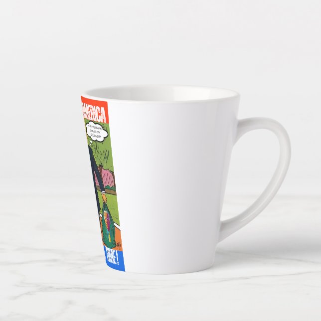 DONALD TRUMP - CLEANING UP AMERICA, ONE BAG A TIME LATTE MUG (Right)