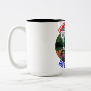 DONALD TRUMP-CLEANING UP AMERICA ONE BAG AT A TIME Two-Tone COFFEE MUG