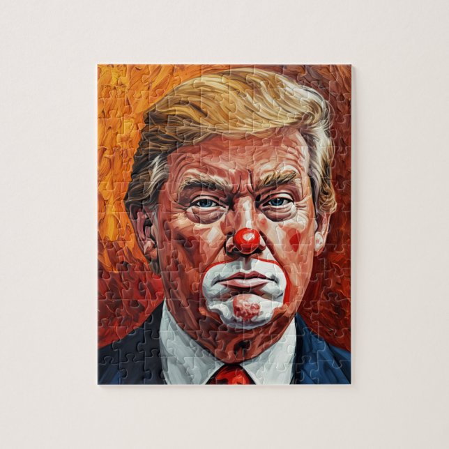 donald trump clown funny jigsaw puzzle (Vertical)