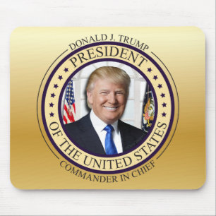 DONALD TRUMP COMMANDER IN CHIEF GOLD PRESIDENTIAL MOUSE MAT