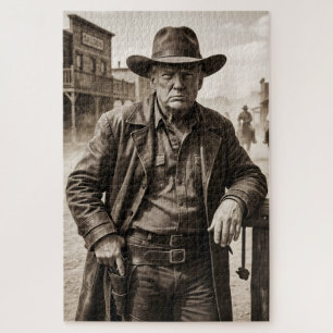 Donald Trump Cowboy Old West Wild Frontier Jigsaw Puzzle