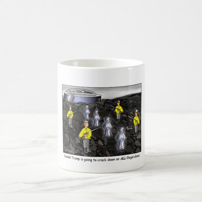 Donald Trump Cracks Down on All Illegal Aliens Coffee Mug (Center)