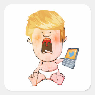Donald Trump Crying Baby Square Sticker