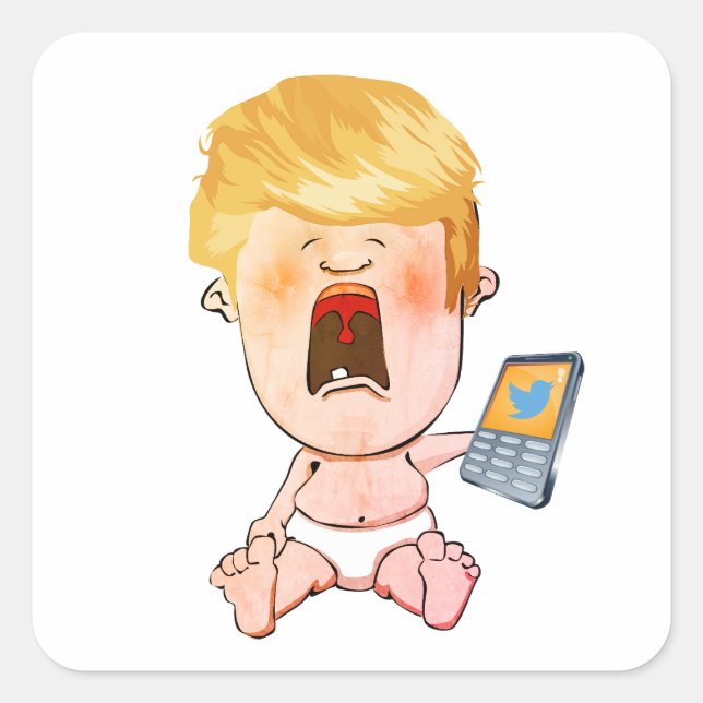 Donald Trump  Crying Baby Square Sticker (Front)