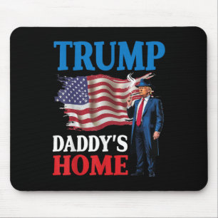 Donald Trump Daddy’s Home American Flag Patriotic Mouse Mat