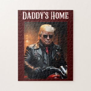 Donald Trump Daddy's Home Biker Inauguration Jigsaw Puzzle