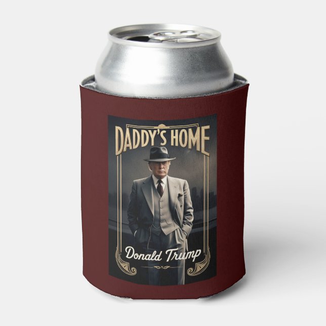 Donald Trump Daddy's Home Funny Christmas Can Cooler (Can Front)