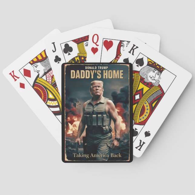Donald Trump Daddy's Home Funny Christmas Movie Playing Cards (Back)