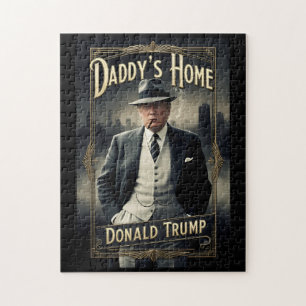 Donald Trump Daddy's Home Funny MAGA Movie Poster Jigsaw Puzzle