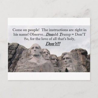 Donald Trump = Don'T Postcard