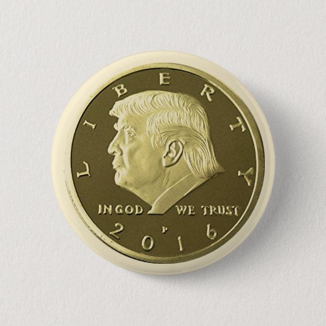 Donald Trump Double Eagle Gold coin 6 Cm Round Badge (Front)
