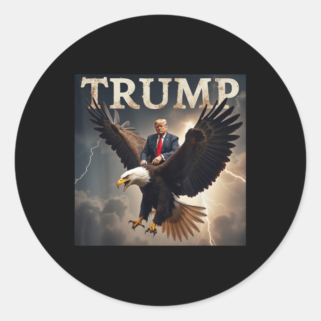 Donald Trump Eagle Usa President America  Classic Round Sticker (Front)