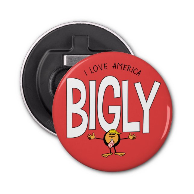 Donald Trump Emoji - I Love America Bigly Bottle Opener (Front)