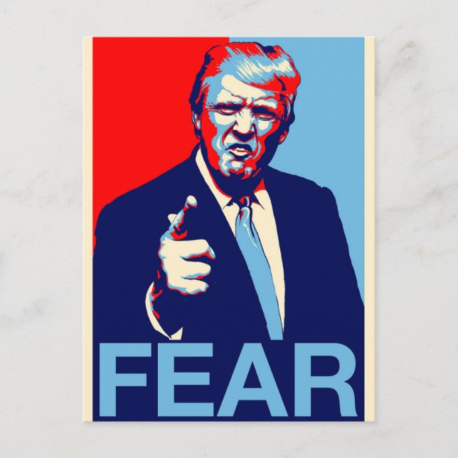 Donald trump "Fear" parody poster 2017 Postcard (Front)