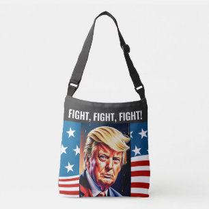 DONALD TRUMP, FIGHT, FIGHT, FIGHT 2024 CROSSBODY BAG