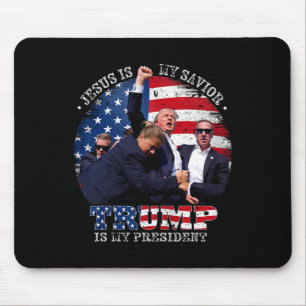 Donald Trump Fight Jesus Is My Saviour Trump Is My Mouse Mat