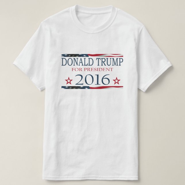 Donald Trump for President 2016 USA FLag T-Shirt (Design Front)