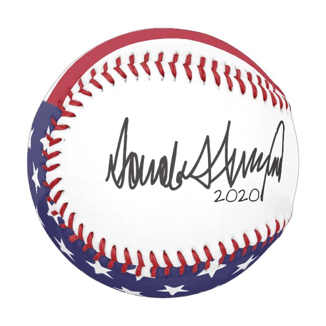 Donald Trump For President 2020 Autograph Baseball (Front Left)