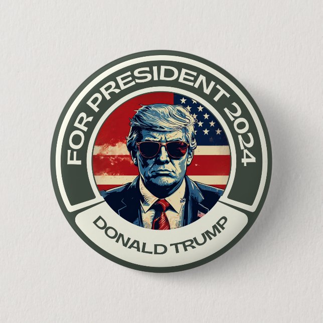 Donald Trump for president 2024 6 Cm Round Badge (Front)