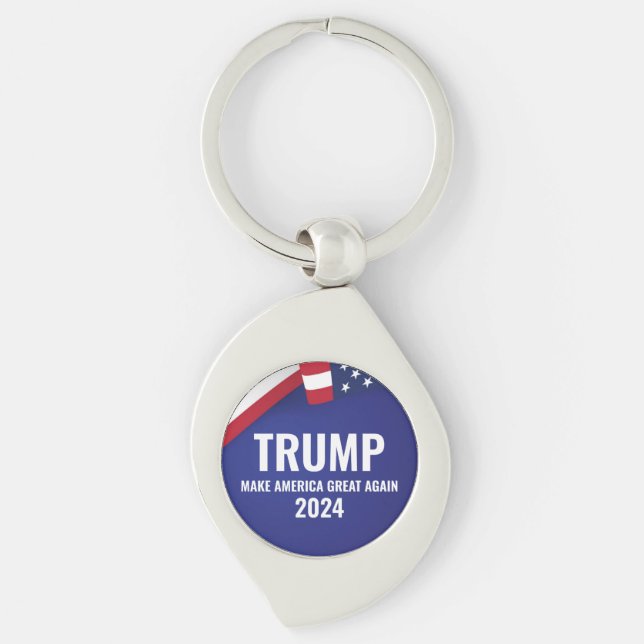 Donald Trump For President 2024 Modern Key Ring (Front)