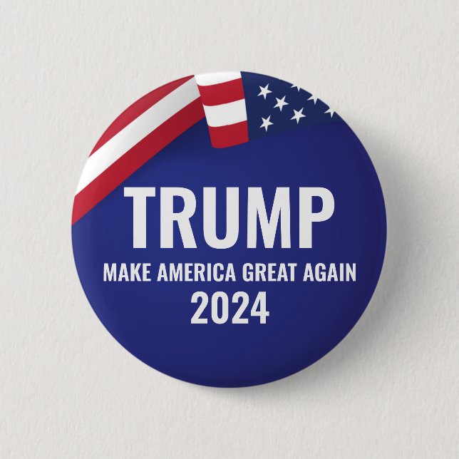 Donald Trump For President 2024 Modern Swoop  6 Cm Round Badge (Front)