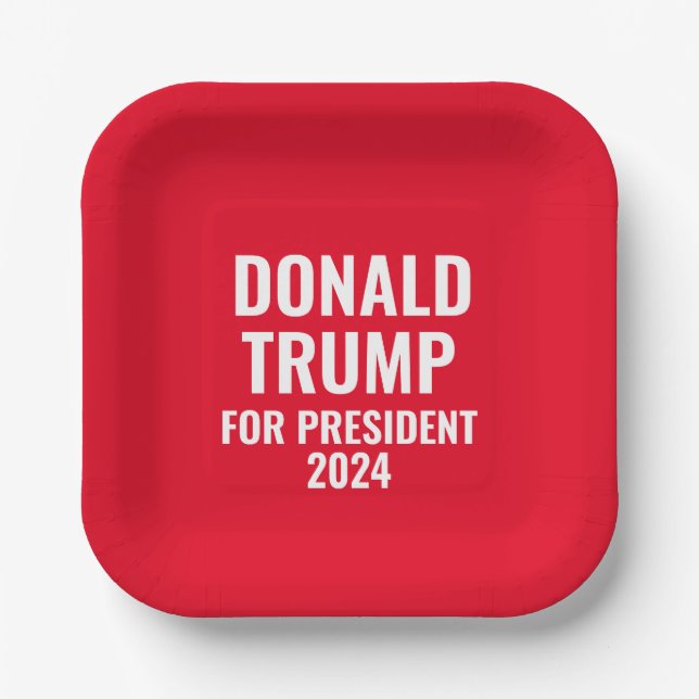 Donald Trump for President 2024  Paper Plate (Front)
