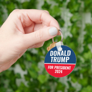 Donald Trump for President 2024 Pinback Button Key Ring