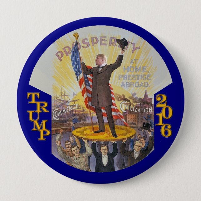 Donald Trump for President in 2016 10 Cm Round Badge (Front)
