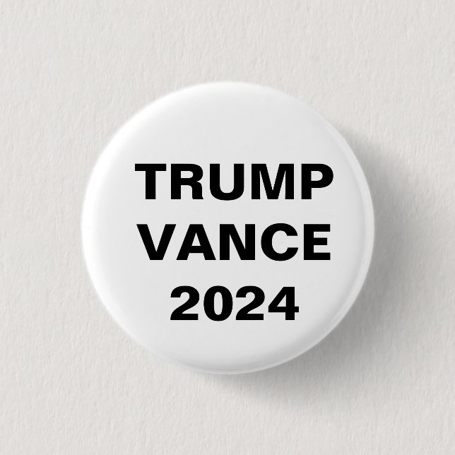 Donald Trump for President JD Vance VP 2024 3 Cm Round Badge (Front)