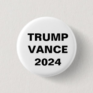 Donald Trump for President JD Vance VP 2024 3 Cm Round Badge