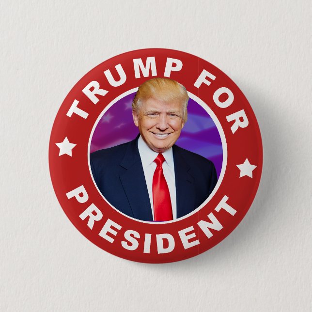 Donald Trump for President Photo Pinback Button (Front)