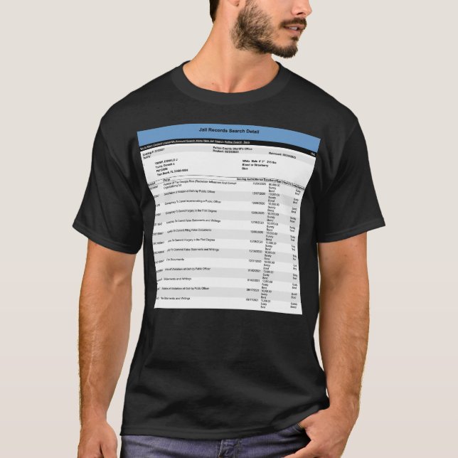 Donald Trump Fulton County Georgia Jail Record T-Shirt (Front)