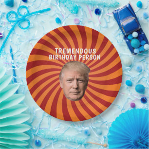 DONALD TRUMP FUNNY BIRTHDAY PAPER PLATES