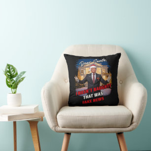 Donald Trump Funny Joke, Dear Santa, fake news Cushion