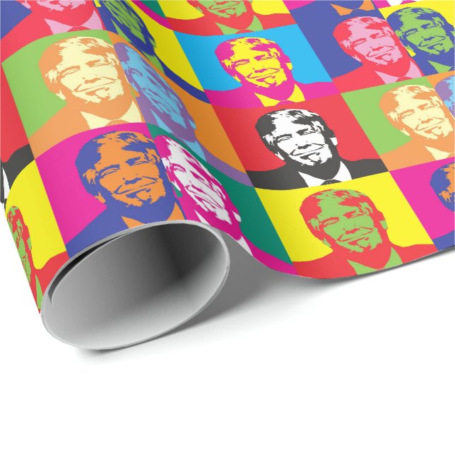 DONALD TRUMP funny POP ART WRAPPING PAPER (Roll Corner)