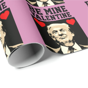 DONALD TRUMP FUNNY VALENTINE'S DAY WRAPPING PAPER