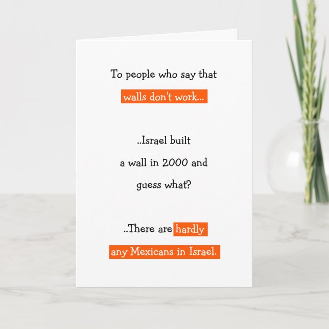 Donald Trump Funny Wall Joke Quote Political Humou Holiday Card (Front)